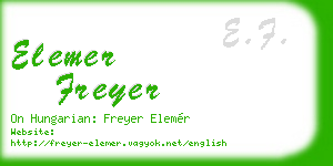 elemer freyer business card